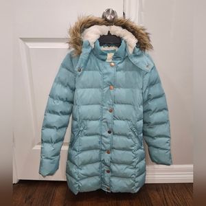 Copper Key Puffer Jacket For Girls